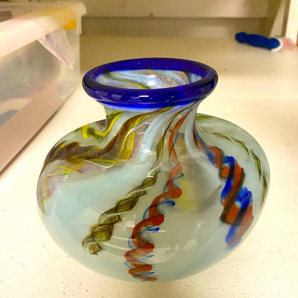 Hand blown decorative vase